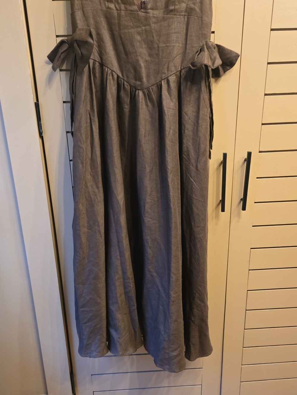 Vrg Grl Daphne Linen Midi Dress Chocolate Size AU Size 12/ US Size 8 - Picture 6 of 11